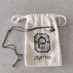 Pyrrha sterling silver key charm with chain